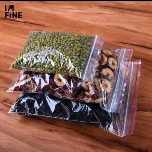 25 Pcs Plastic Resealable Clear Food Bags